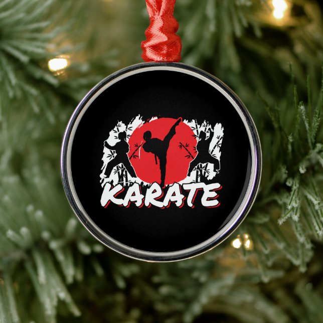 Ornement En Métal Girls Karate - Thème japonais patriotique Japon (Arbre)