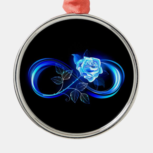 Ornement En Métal Glowing infinity with blue rose (Devant)