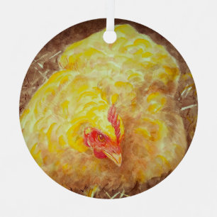 Ornement En Métal Goldie l'ornement du poulet