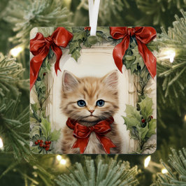 Ornement En Métal Gorgeous Kitten  Christmas 