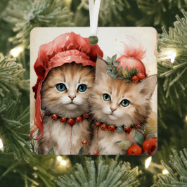 Ornement En Métal Gorgeous Orange Kitten Couple Christmas 