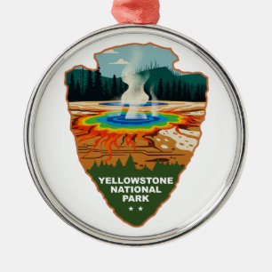 Ornement En Métal Grand Prismatic Spring Yellowstone Arrowhead