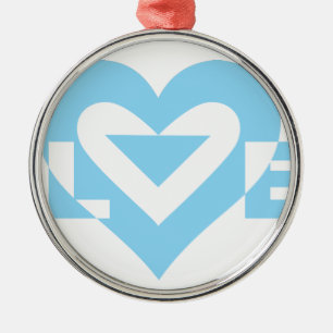Ornement En Métal Graphique d'amour cool, Bleu