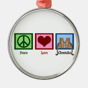 Ornement En Métal Guépards d'amour de paix