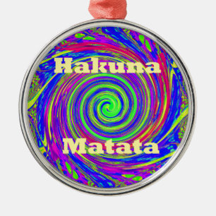 Ornement En Métal Hakuna Matata - Conception de tourbillons aux coul