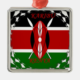 Ornement En Métal Hakuna matata Karaibu Kenya