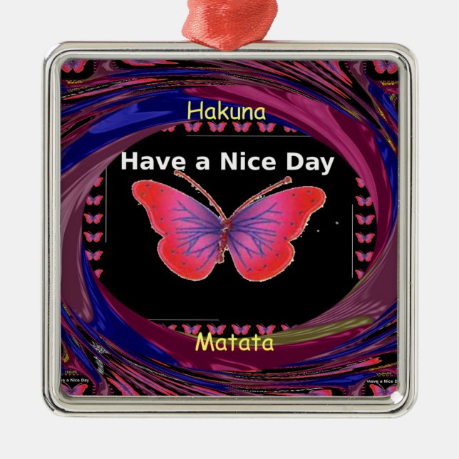 Ornement En Métal Hakuna Matata ont une belle journée.png (Devant)