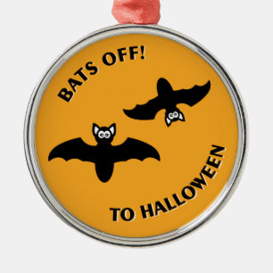 Ornement En Métal Halloween Bats Orange