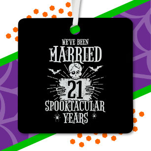 Ornement En Métal Halloween Spooktacular 21e Anniversaire de Mariage