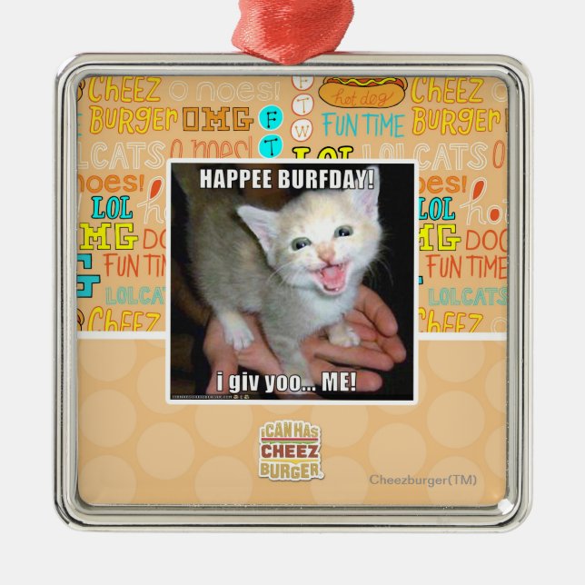 ORNEMENT EN MÉTAL HAPPEE BURFDAY ! (Devant)