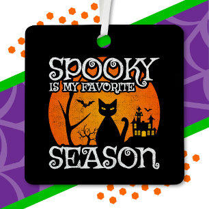 Ornement En Métal Happy Halloween Chat noir saison Éffrayante Funny