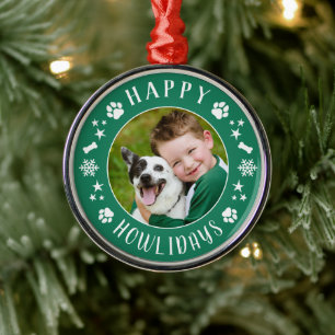 Ornement En Métal Happy Howlidays Green Custom Chig Photo