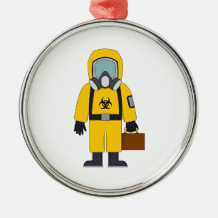 Ornement En Métal Hazard Suit with Suitcase