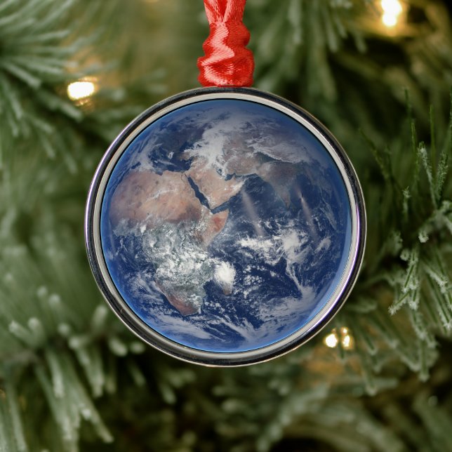 Ornement En Métal Hémisphère Est Sur La Planète Terre. (Arbre)