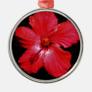 Ornement En Métal Hibiscus rouge