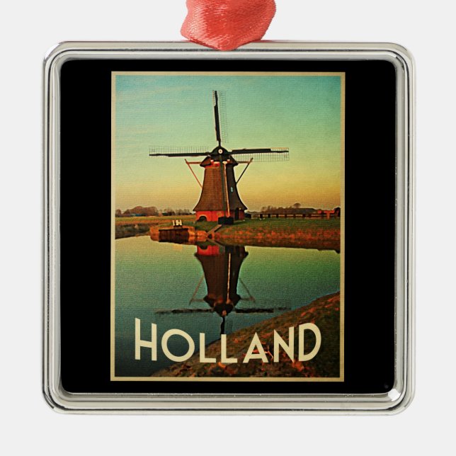 Ornement En Métal Holland Windmill (Devant)