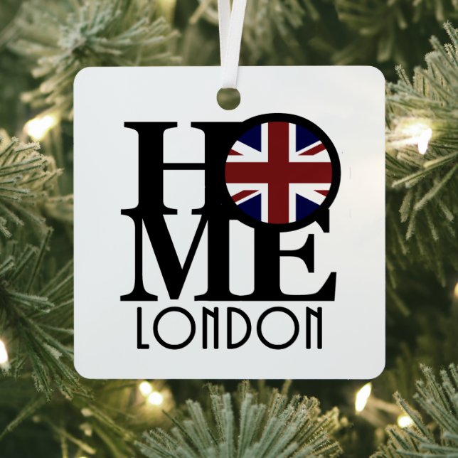 Ornement En Métal HOME Londres (drapeau britannique) (Insitu)