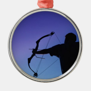 ORNEMENT EN MÉTAL HOMME D'ARC DE SILHOUETTE D'ARCHER