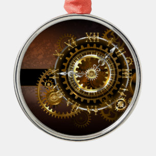 Ornement En Métal Horloge Steampunk avec des engrenages anciens