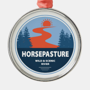 Ornement En Métal Horsepasture Sauvage Et Rivière Pittoresque Caroli
