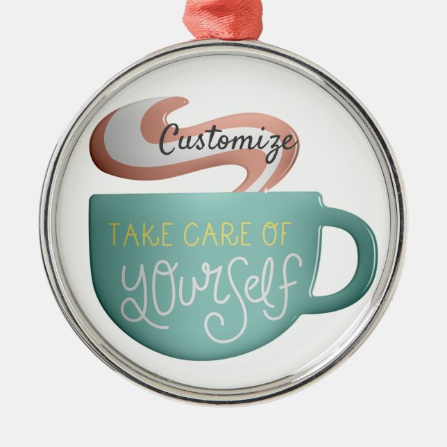 Ornement En Métal Hygge Drink Self-Care Thunder_Cove (Devant)
