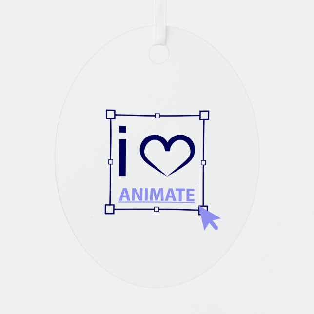 Ornement En Métal I Love Animate (Recto)