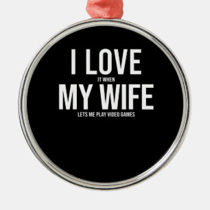 Ornement En Métal I Love My Wife Funny Art Gift