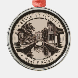 Ornement En Métal Illustration Badge de Berkeley Springs Virginie Oc