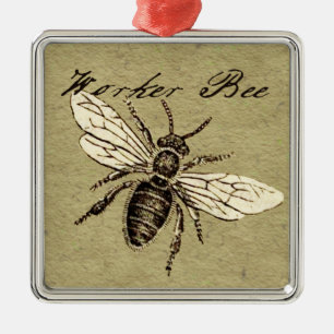 Ornement En Métal Illustration de l'insecte d'abeille vintage