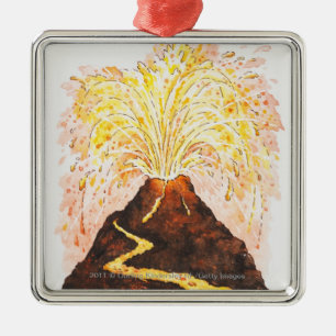 Ornement En Métal Illustration de volcan éclatant