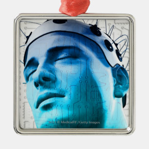 Ornement En Métal Illustration d'un homme utilisant un casquette des