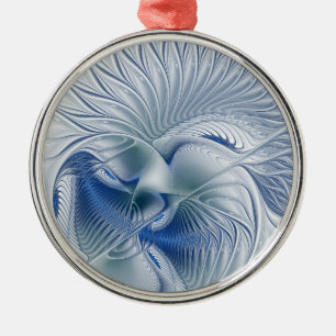 Ornement En Métal Imaginaire dynamique tons bleus Abstraits Art frac