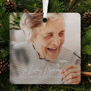 Ornement En Métal In Love Memory Modern Elegant Photo Memorial