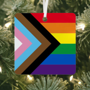 Ornement En Métal Inclusive rainbow Lgbtq gay diversity flag