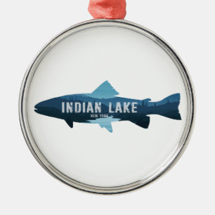 Ornement En Métal Indian Lake New York Fish