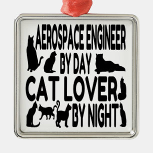 Ornement En Métal Ingénieur aérospatial Amoureux des chats