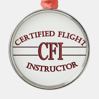 ORNEMENT EN MÉTAL INSTRUCTEUR DE VOL CERTIFIÉ ROUGE DE LOGO CFI