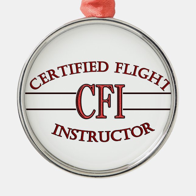 ORNEMENT EN MÉTAL INSTRUCTEUR DE VOL CERTIFIÉ ROUGE DE LOGO CFI (Devant)