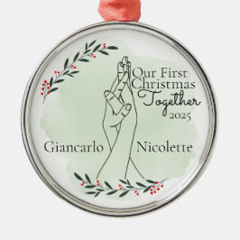 Ornement En Métal Interlocking Hands First Christmas Together