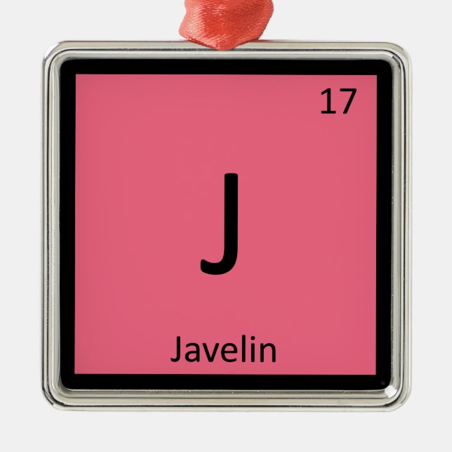 Ornement En Métal J - Symbole de chimie d'athlétisme de javelot (Devant)