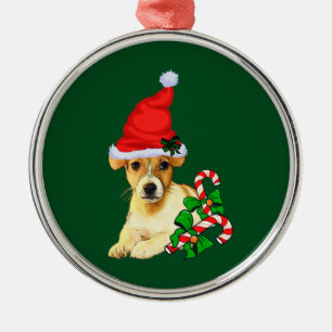 Ornement En Métal Jack Russell Terrier Christmas