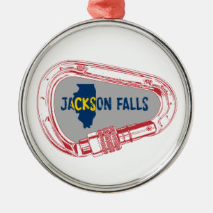 Ornement En Métal Jackson Falls Illinois Rock Escalade Carabiner