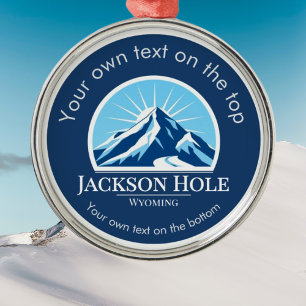 Ornement En Métal Jackson Hole Wyoming médaille de station de ski