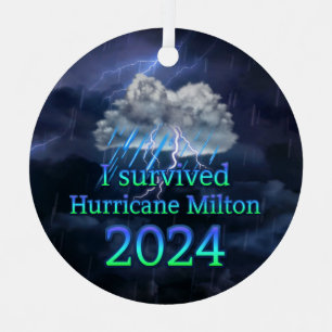 Ornement En Métal J'ai survécu au cyclone Milton 2024