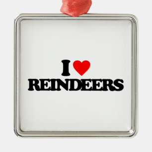 ORNEMENT EN MÉTAL J'AIME DES RENNES