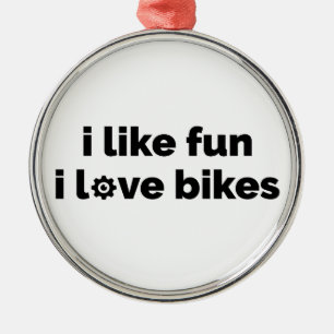 Ornement En Métal J'aime le plaisir J'adore les vélos