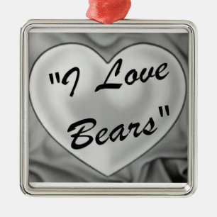 Ornement En Métal J'aime l'ornement d'ours