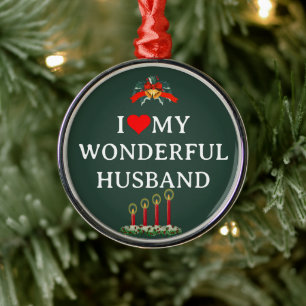 Ornement En Métal J'aime ma merveilleuse femme, Noël,