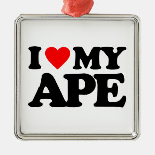 ORNEMENT EN MÉTAL J'AIME MA SINGE