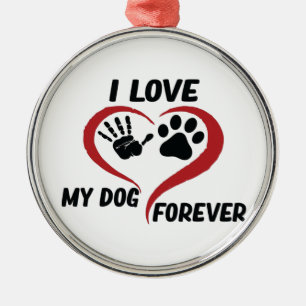 Ornement En Métal J'aime mon chien jeter l'oreiller